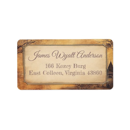  kasteel. Adres / Verzending / Boekenlabel Etiket (Voorkant)