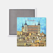 Kasteel Alcazar in Toledo. Magneet (Voorkant / Achterkant)