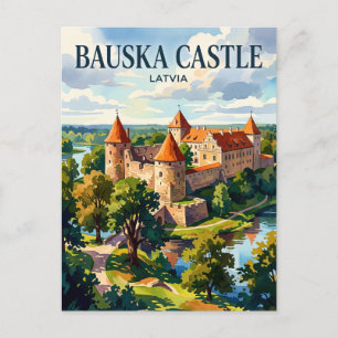 Kasteel Bauska Letland Briefkaart
