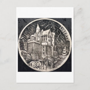 Kasteel bij de Zee. Hobo nikkel munt. Briefkaart