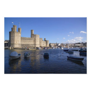 Kasteel Caernarfon, Gwynedd, Wales 2 Foto Afdruk