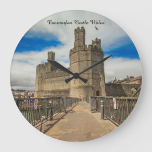 Kasteel Caernarfon Wales. Grote Klok