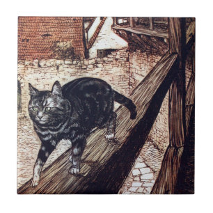 Kasteel Cat Rackham Illustratie Tegeltje