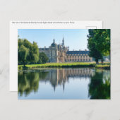 Kasteel Chantilly en weerspiegeling in een vijver Briefkaart (Voorkant / Achterkant)