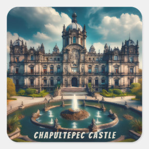 Kasteel Chapultepec Mexico Oude Reisprenten Vierkante Sticker