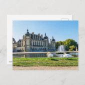 Kasteel de Chantilly, fontein en twee zwanen Briefkaart (Voorkant / Achterkant)