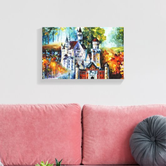 KASTEEL door Leonid Afremov Canvas Afdruk (Insitu (Woonkamer))