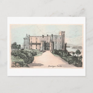 Kasteel Dunvegan in Schotland uit de vintage tijd Briefkaart