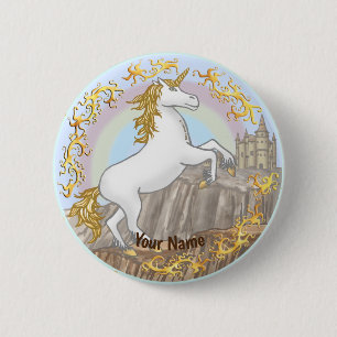 Kasteel Eenhoorn speld Ronde Button 5,7 Cm
