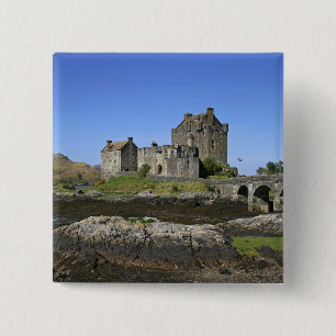 Kasteel Eilean Donan, Schotland. De beroemde Eilea Vierkante Button 5,1 Cm