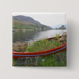 Kasteel Eilean Donan, Schotland. Het beroemde Eile Vierkante Button 5,1 Cm