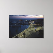 Kasteel en haven van Paphos bij nacht Canvas Afdruk (Voorkant)