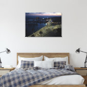 Kasteel en haven van Paphos bij nacht Canvas Afdruk (Insitu (Slaapkamer))