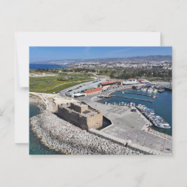 Kasteel en haven van Paphos met vuurtoren Briefkaart