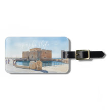 Kasteel en standbeeld van Paphos in waterverf stij