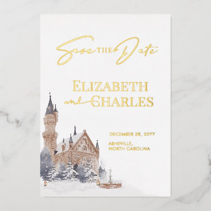 Kasteel Engels Manor Oude Kerk Save The Date Folie Uitnodiging
