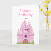 kasteel, Gelukkige Verjaardag Kaart (Gele Bloem)