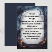 Kasteel in de mist Halloween Party Kaart (Voorkant / Achterkant)