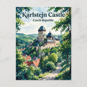 Kasteel Karlštejn Tsjechië Briefkaart