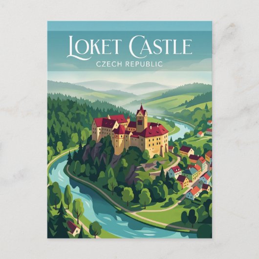 Kasteel Loket Tsjechië Briefkaart (Voorkant)