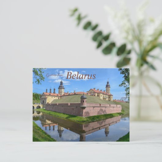 Kasteel Nesvizh in de provincie Minsk in Wit-Rusla Briefkaart (Staand voorkant)