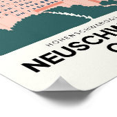 Kasteel Neuschwanstein Duitsland reizen bloemsierk Poster (Hoek)