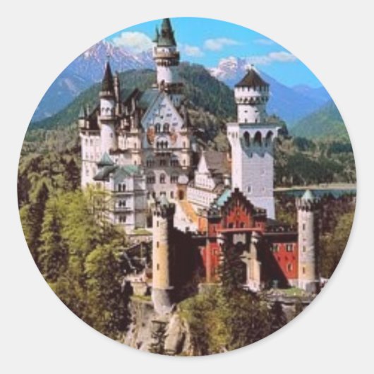 Kasteel Neuschwanstein - Duitsland Ronde Sticker (Voorkant)