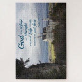 Kasteel Neuschwanstein, Psalm 46 1-2 20" x 30" Legpuzzel (Verticaal)