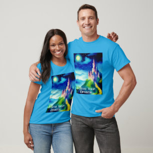 Kasteel op een heuvel, volg je dromen t-shirt