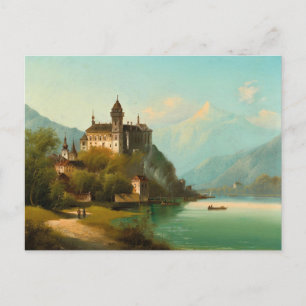 Kasteel op Mountain Lake   Johann Wilhelm Jankowsk Briefkaart