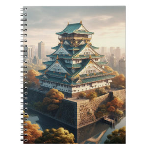 Kasteel Osaka Japan Landschap Reis naar het verled Notitieboek