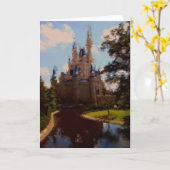 Kasteel pastel tekening kaart (Gele Bloem)