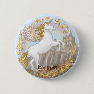 Kasteel Pegasus Eenhoorn speld Ronde Button 5,7 Cm
