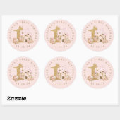 Kasteel Prinses 1e verjaardag Ronde Sticker (Vel)