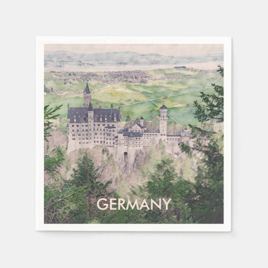 Kasteel Retro Neuschwanstein in Duitsland Servet (Voorkant)