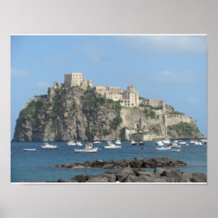 Kasteel van Aragon, Ischia, Italië Poster