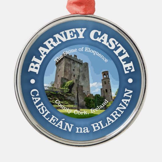 Kasteel van Blarney (rood) Metalen Ornament (Voorkant)