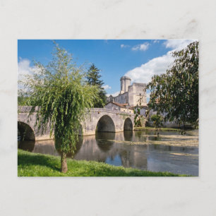 Kasteel van Bourdeilles en stenen brug, Frankrijk Briefkaart