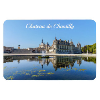 Kasteel van Chantilly met weerspiegeling in een vi Magneet