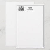  kasteel van Heraldic Emblem - wapenstilstand Briefpapier (Voorkant / Achterkant)