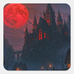 Kasteel van het Bloed van de Vampire Vierkante Sticker