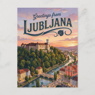 Kasteel van Ljubljana Slovenië Briefkaart
