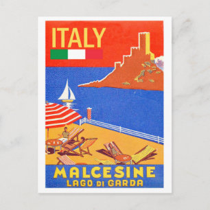 Kasteel van Malcesine, Gardameer, Italië Briefkaart