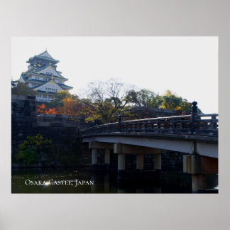 Kasteel van Osaka van Bridge Japan Reisbestemming Poster