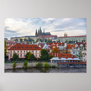 Kasteel van Praag met uitzicht op Praag, Tsjechië Poster