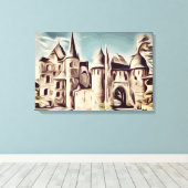 kasteel van Satzvey Canvas Afdruk (Insitu (Houten vloer))