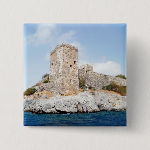 Kasteel van St. Peter in Bodrum Vierkante Button 5,1 Cm
