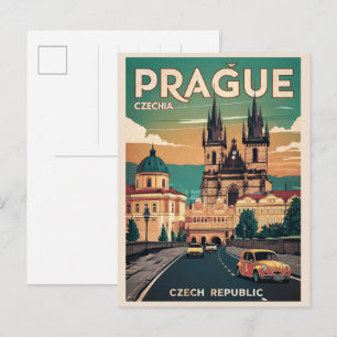 kasteel vintage reis prag czech republiek cadeaus briefkaart