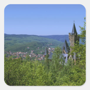 Kasteel, Wernigerode, Saksen-Anhalt, Duitsland Vierkante Sticker