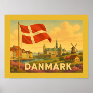 Kasteel Windmolen Denemarken Poster